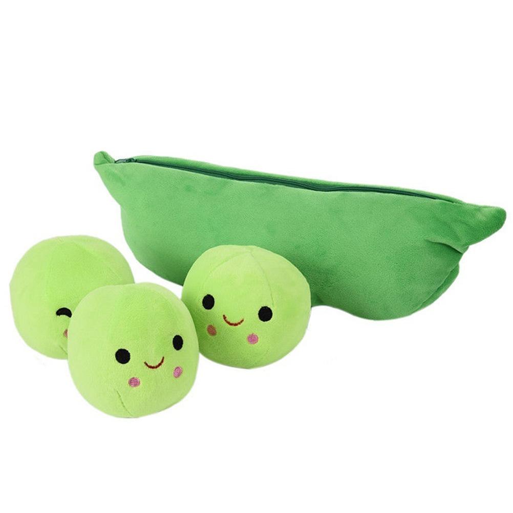 Plush Toy Soft Throw Pillow Stuffed Pea Pod Toys Kids Gift