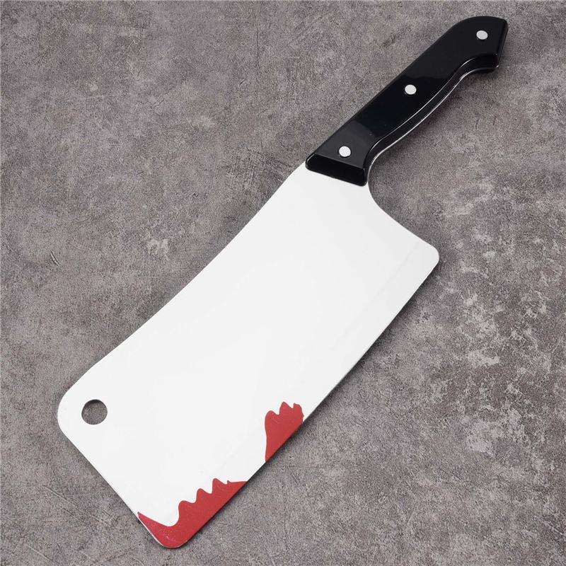 2025 Trend Bloody Cleaver, Fake Knifes Realistic Kitchen Cleaver Prop For Halloween Prank Stage Props