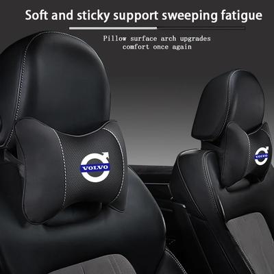 Leather Car Seat Headrest Memory Foam Comfort Neck Pillow Auto Interiors For Rdesign XC60 XC40 V60 V40 EX30 XC90 S60 V50