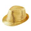 Shiny Sequined Hat Tie Gloves Set Masquerade Disco Stage Performance Costume  for Men Women