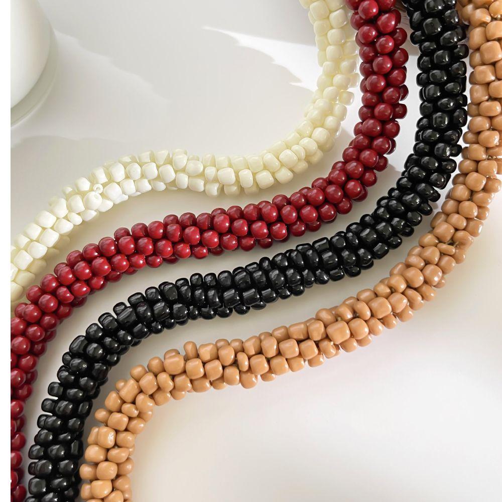 Multi-Layer Beads Women's Necklace Stainless Steel Magnetic Clasp Bohemian Necklace Party
