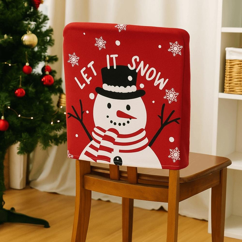 Removable Christmas Chair Cover Snowmen Seat Protector  Home Decoration