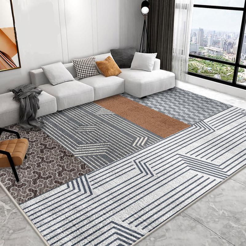 Geometric Crystal Velvet Carpet - Dirt-Resistant Floor Mat for Living Room and Coffee Table