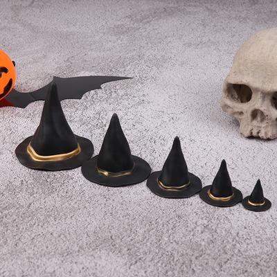 6/10 ks plstěné látky drobné klobouky ozdoba kryt miniaturní čarodějnický klobouk malé klobouky pro dekoraci dortu halloween dekorace hračka