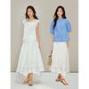INMAN French Lace Embroidered A-Line Skirt