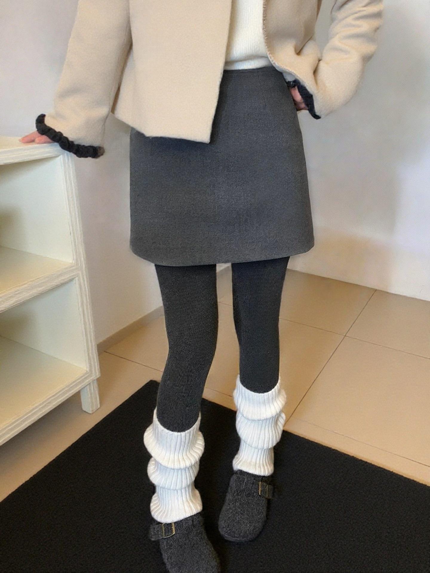 

Best-Selling Elegant Woolen A-Line Slimming Short Skirt for Women - Autumn/Winter Fashion Extra Large темно-серого