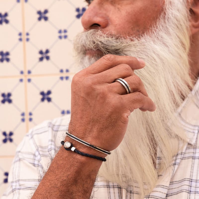 PIG & HEN Easy Ed Bracelet - Navy X Silver