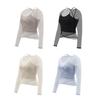 Long Sleeve Yoga Two-Piece Set for Women Mesh Gym Athletic Tops Workout Shirts with Support Sports Bra