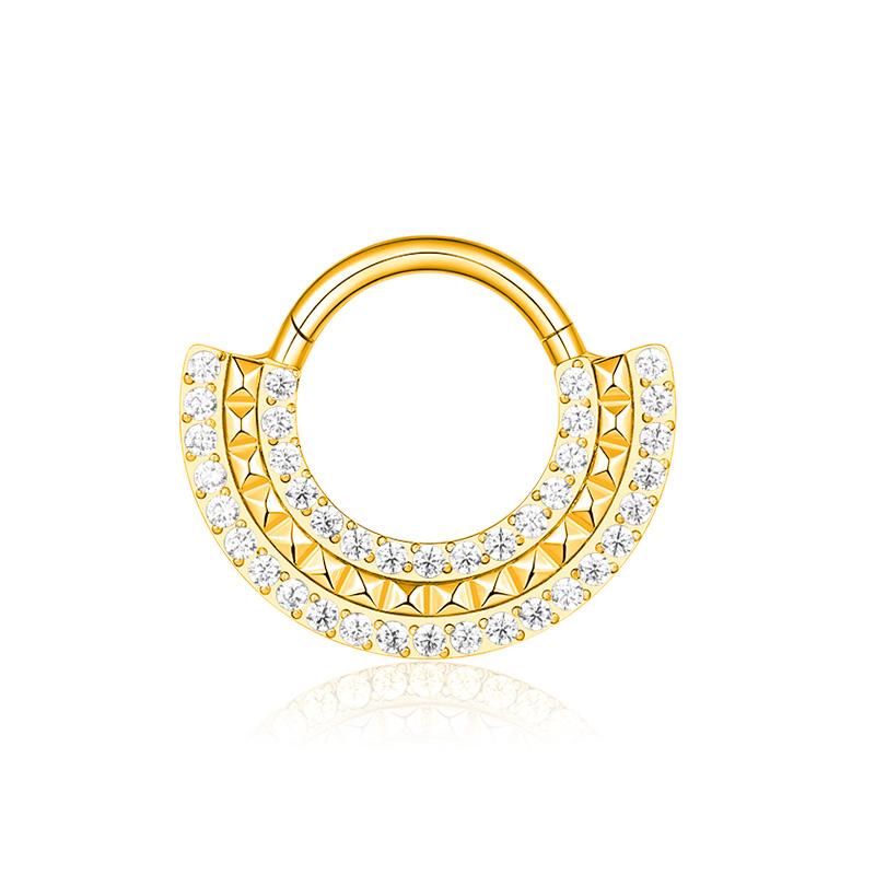ASTM F136 Titanium with CZ Hinged Nose Ring 16G Septum Clicker Piercing Septum Daith Helix Tragus Earrings New Body Jewelry