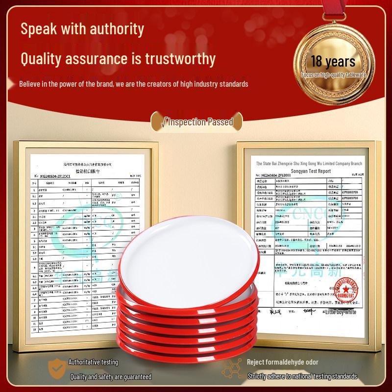 Two-Tone Melamine Round Plate for Restaurants and Hotels