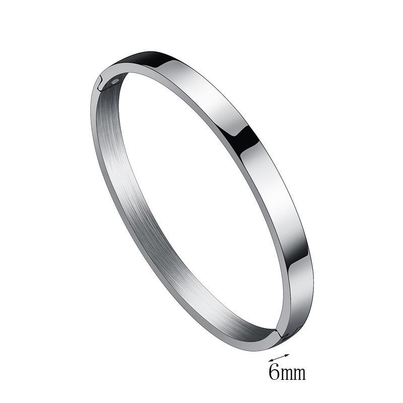 100% Stainless Steel Bangle Men Women 4mm 6mm 8mm Bracelet 3 Colors Leisure Versatile Accessories Valentine Day Gift For Lovers