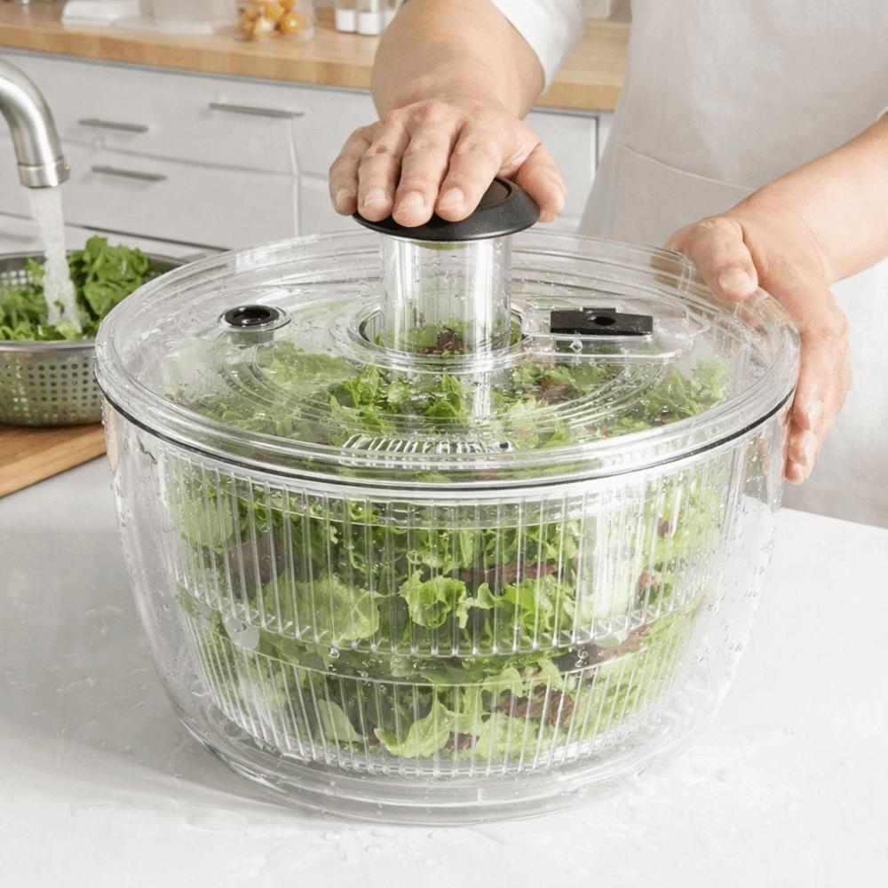 Rotating Salad Spinner Large Capacity Fruit Drain Basket Vegetable Fruit Washer  Kitchen Use