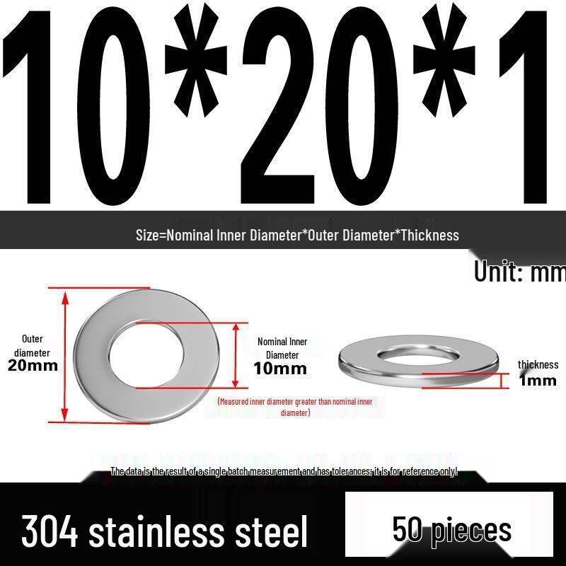 Thickened 304 Stainless Steel Flat Washer Spacer (M2-M36)
