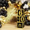 Black Gold Birthday Number Box Happy DIY 0-9 Birthday Party Decoration Kids Adults Birthday Party 18 30 40 50 Anniversary Decor