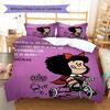 Mafalda Pattern Bedding,Quilt Set Quilt Cover Pillowcase Home Birthday Gift (1 * Duvet Cover + 2 * Pillowcase, Without Core)