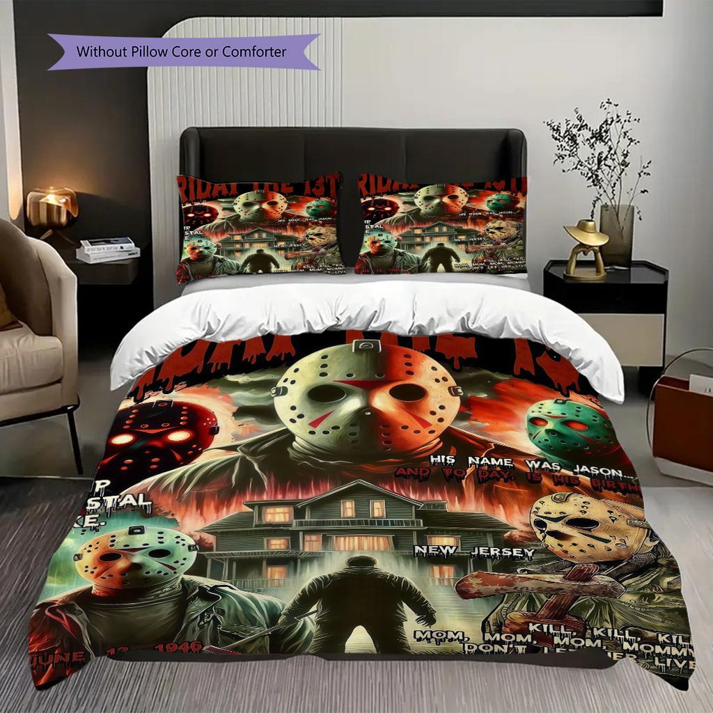 Friday 13Th Horror Movie Set Bedding 1 Duvet Cover 2 Pillowcase Without Core Bedding Set Duvet Cover And Pillowcase Christmas Birthday Gift