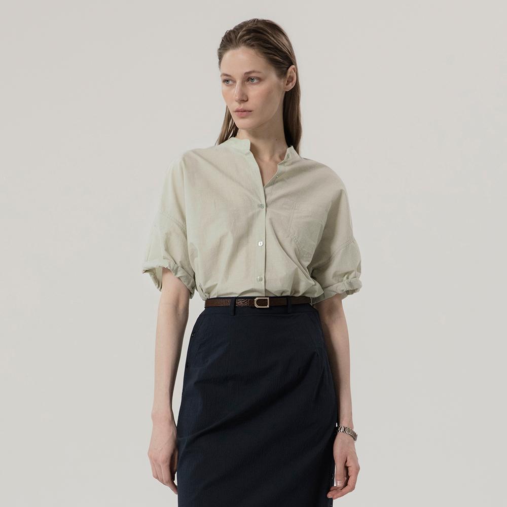 Mommet Eto Henley Neck Blouse Olive Free