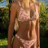 Small Floral Print Backless Sexy Two Piece Swimsuit Elegant For Vacation