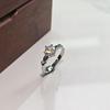 6Pcs Simple single zirconia ring with adjustable opening finger ring wedding accessory ring