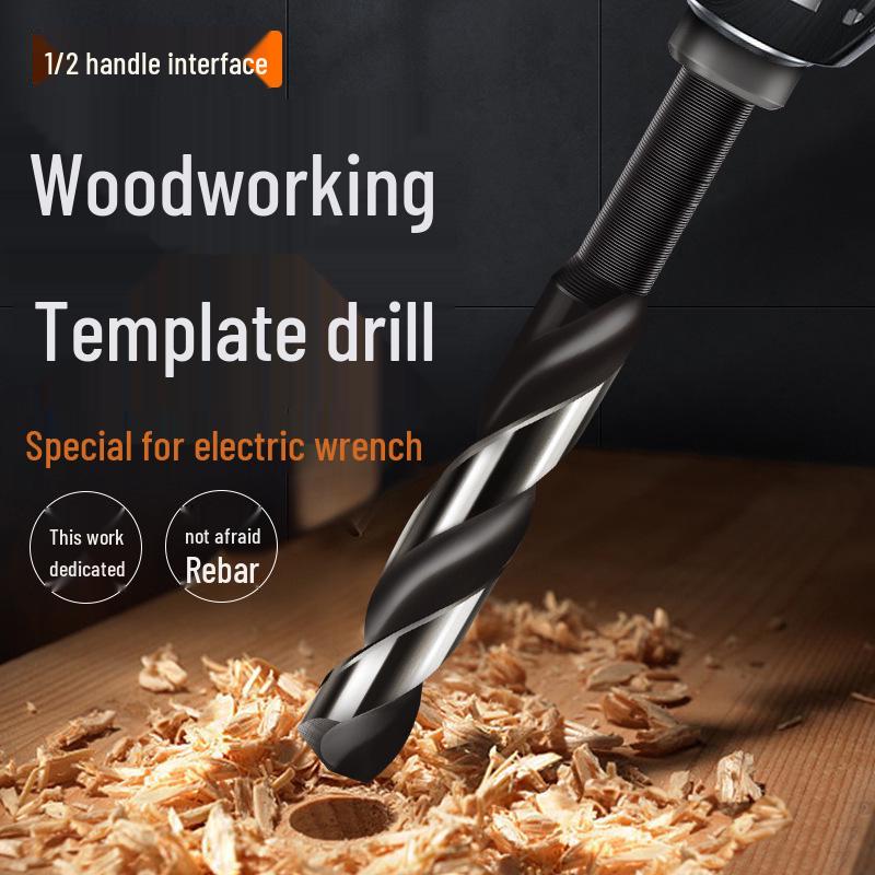 Woodworking Twist Drill Bit & Conversion Sleeve for Fast Hole Punching with Electric Wrench