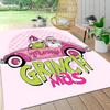 Grinchmas Pink Car Carpet Rug Soft Washable Antislip Home Living Room Sofa Mats Personalized Christmas Rug