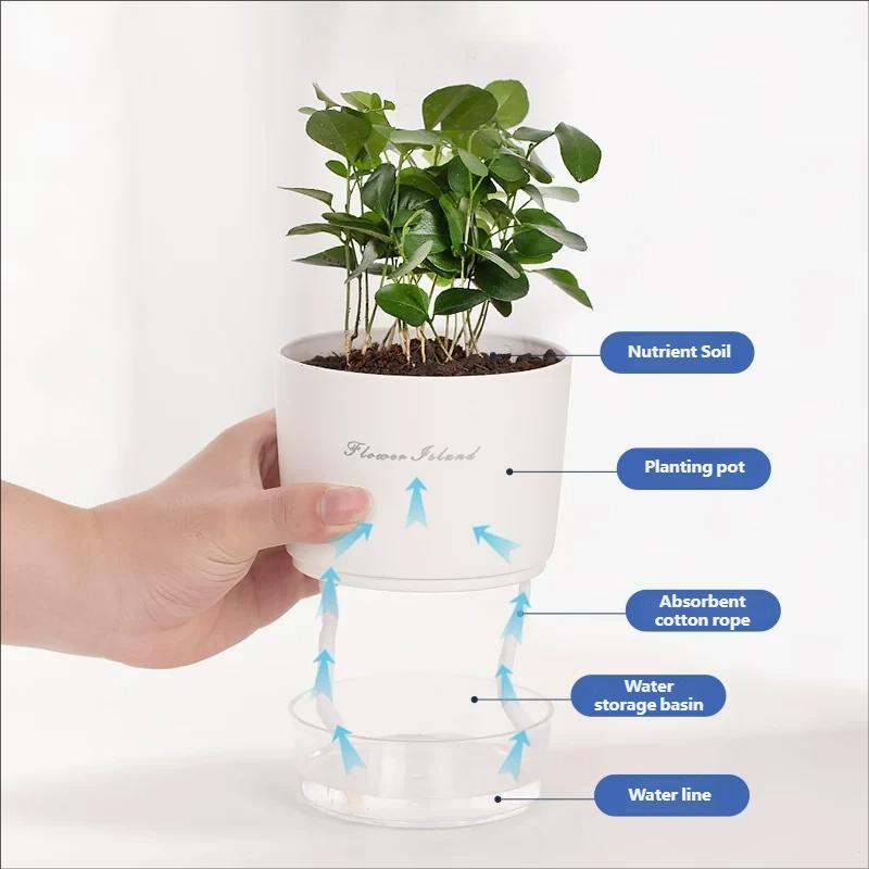 Automatic Absorbent Small Flower Pot Transparent Hydroponic Utensil Resin Hydroponic Plant Special Pot