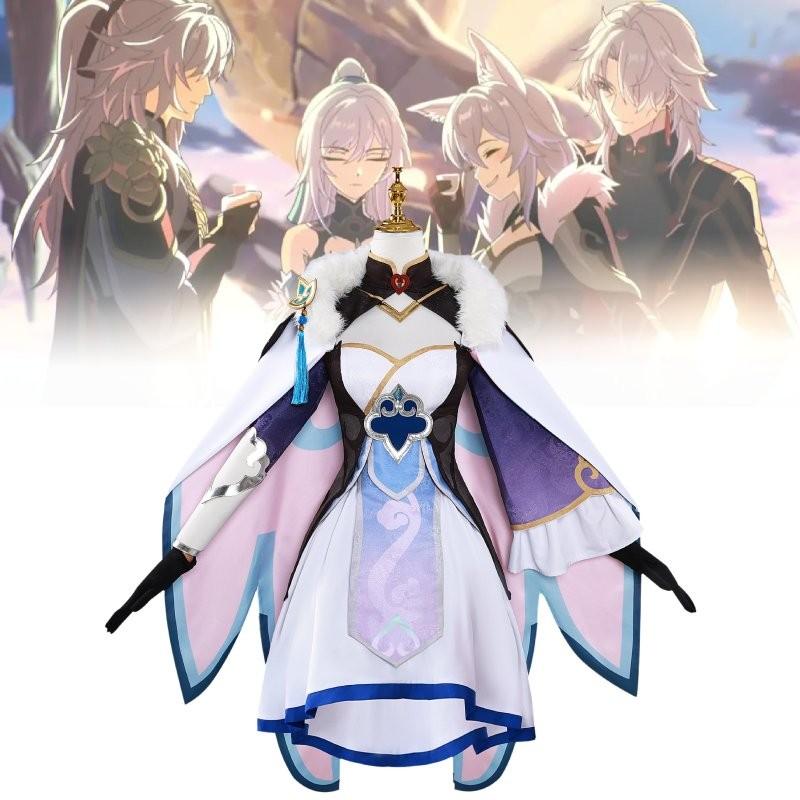 Charming White Cosplay Costume For Cloudstrider With Accessories For Anime Fans