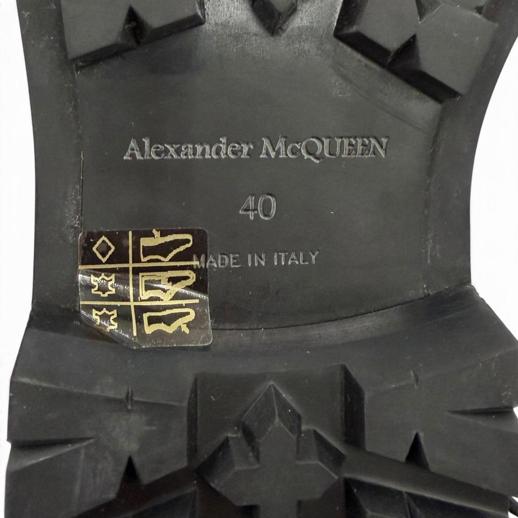 Excellent Alexander McQueen boots Lace up black leather mens 40 683569 Used