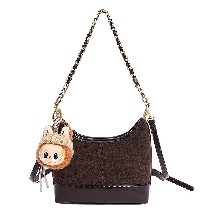 Korean Version of Retro Underarm Bag Women's 2025 Winter New Fashion Shoulder Bag Casual Chain Messenger Bag Tide