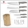 Berlinger Haus Bh-2756 Taupe Knife Set In Bamboo Block