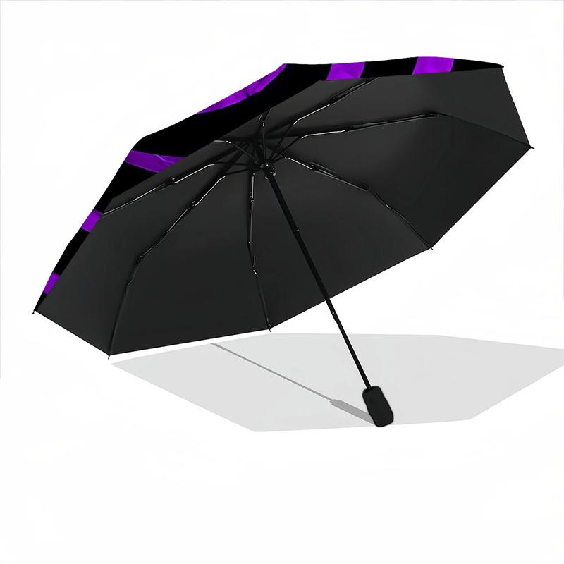 1pc Spiral Pattern Automatic Folding Umbrella - Compact 8-Rib Design, Durable Plastic & Iron, Lightweight for Outdoor Daily Use191