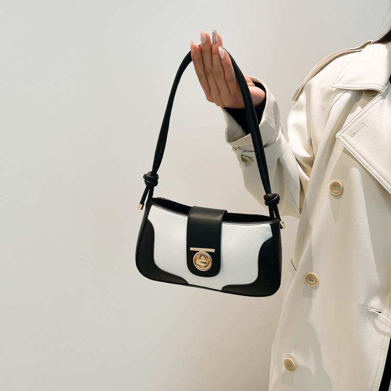 Fashion contrasting underarm bag women's versatile casual autumn and winter new high-end texture niche personalized shopping messenger bag