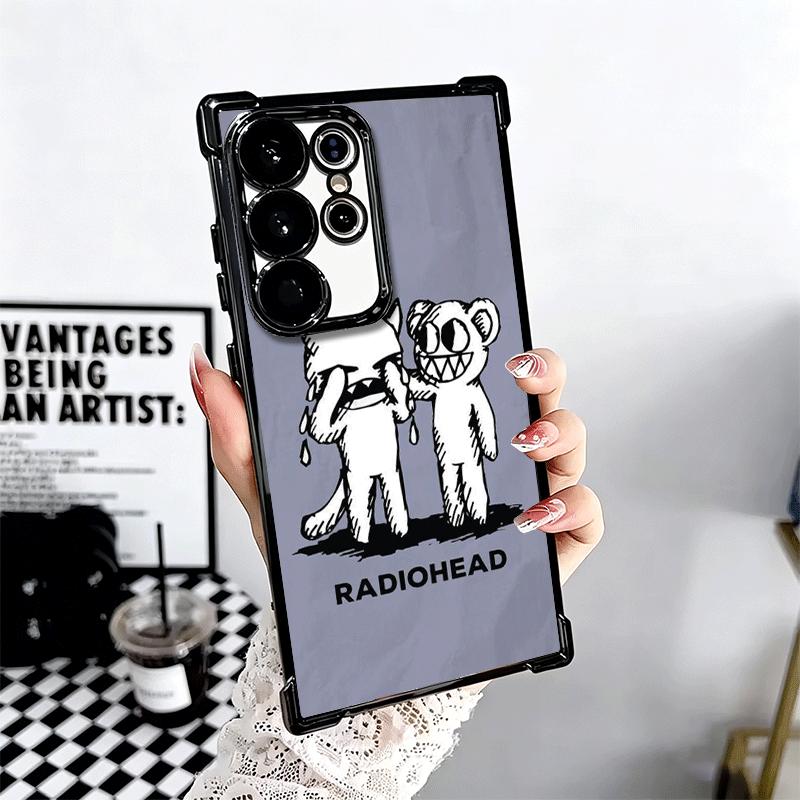 R-Radiohead Bnad Plating Phone Case For Samsung Galaxy S24 S25 FE S26 Edge S23 Ultra S22 S21 Plus S20 Anti-Fall Airabag Cover