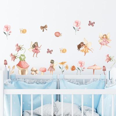 Bunte Fee Wandsticker Mädchenzimmer Spielzimmer Schöne Fee Wandaufkleber Schlafzimmer Heimdeko