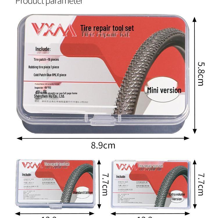 Mountain & Road Bike Glue-Free Tire Repair Set with Patch & Lever Tools