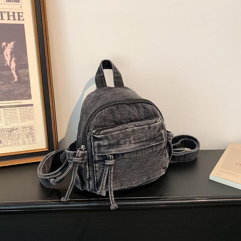 Lightweight Unisex Mini Japanese-Style Denim Backpack for Women and College Students