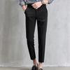 Men Suit Pants Solid Color Classic Slim Fit Straight Pattern Mid Waist Business Trousers Office Clothes
