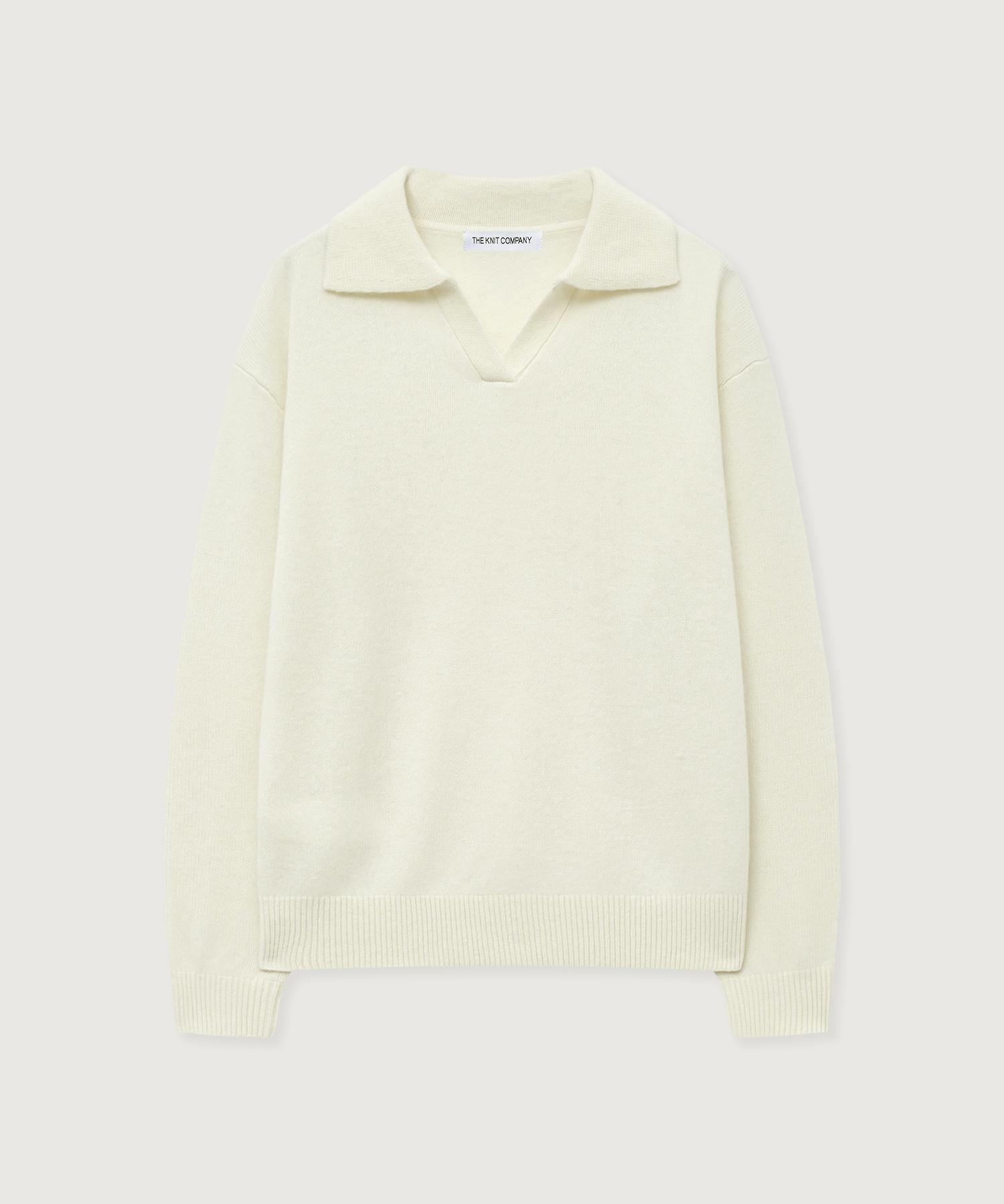 The Knit Company (W) Fine Wool Collared Knit 3 Colors Charcoal/S