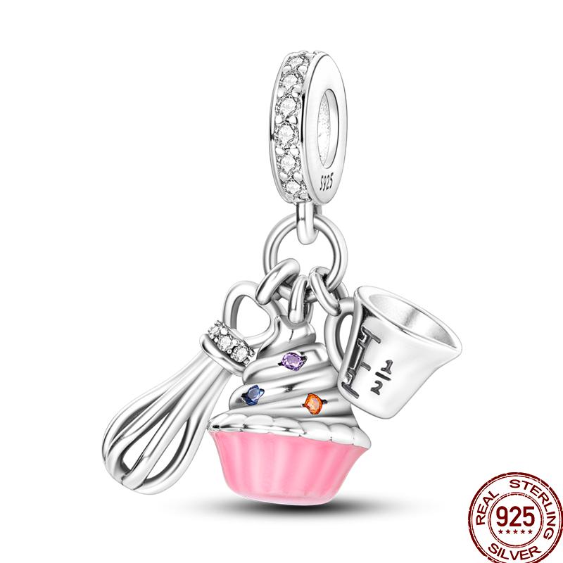 Copper Pink Puppy Flower Bird Pink Charm Beads Suitable For 3Mm Original Bracelet Diy Jewelry Gift