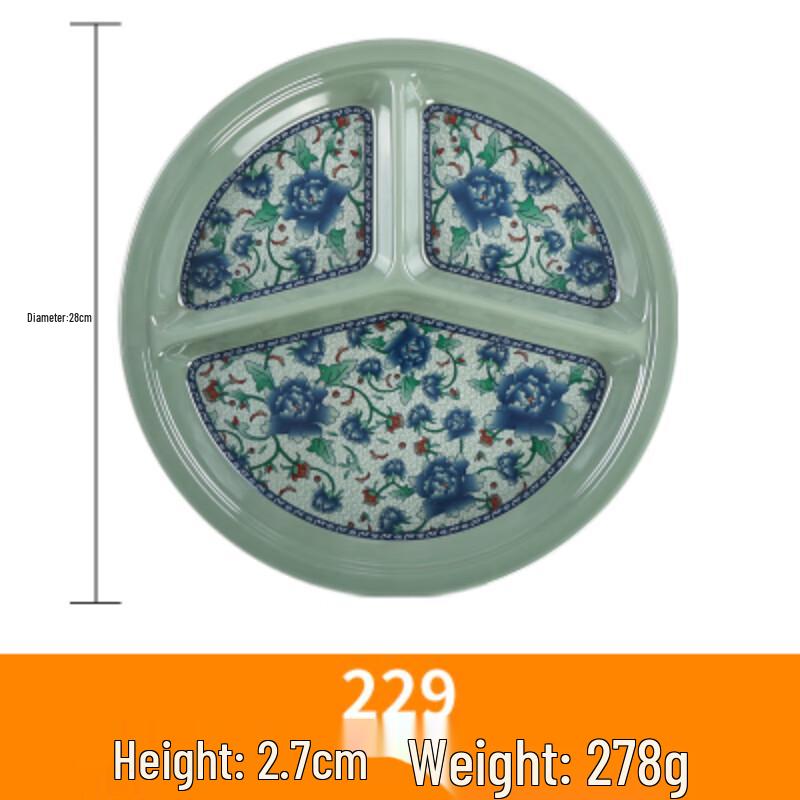 Melamine 3-Compartment Divided Tray