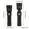 Telescopic zoom flashlight with built-in rechargeable handheld home safety lighting, durable structure, emergency preparation, essential for camping