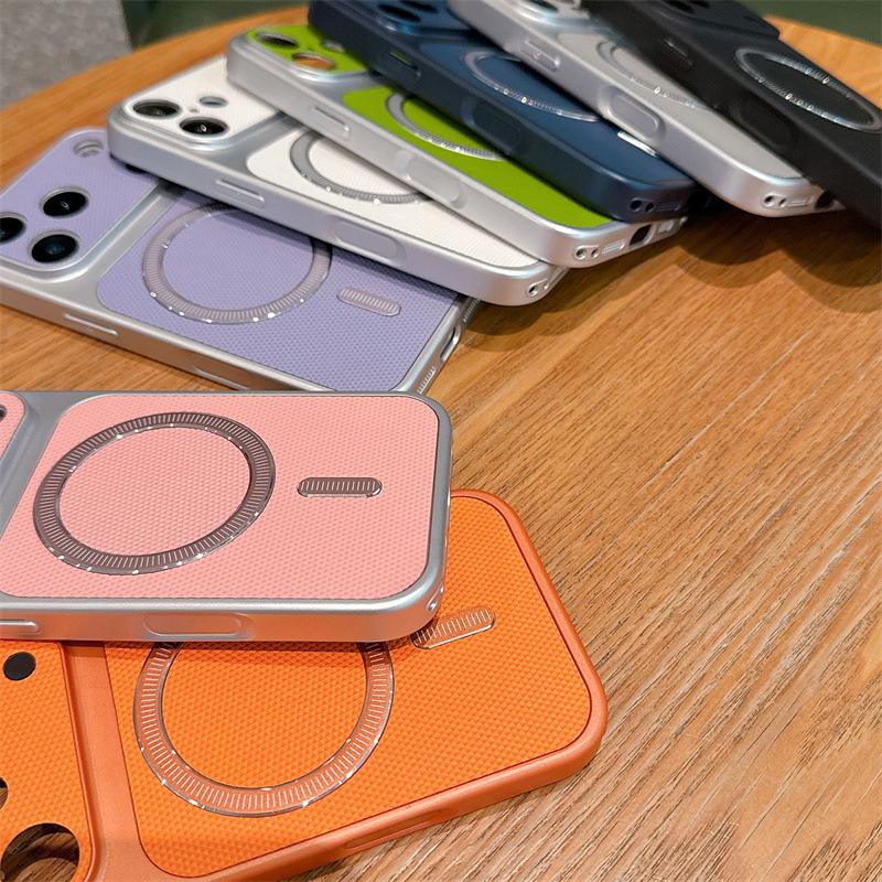 Applicable To iPhone17Pro Mobile Phone Case PU Sticker Magnetic Suction Apple 16 Seconds To 17 Large Windows Anti-drop Protective Case
