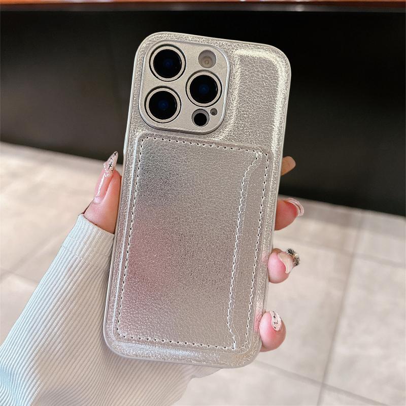 Luxury Litchi Leather Texture Phone Case With Horizontal Card Bag For iPhone 16 15 14 Plus 13 12 11 Pro XS Max XR Fashion Cover