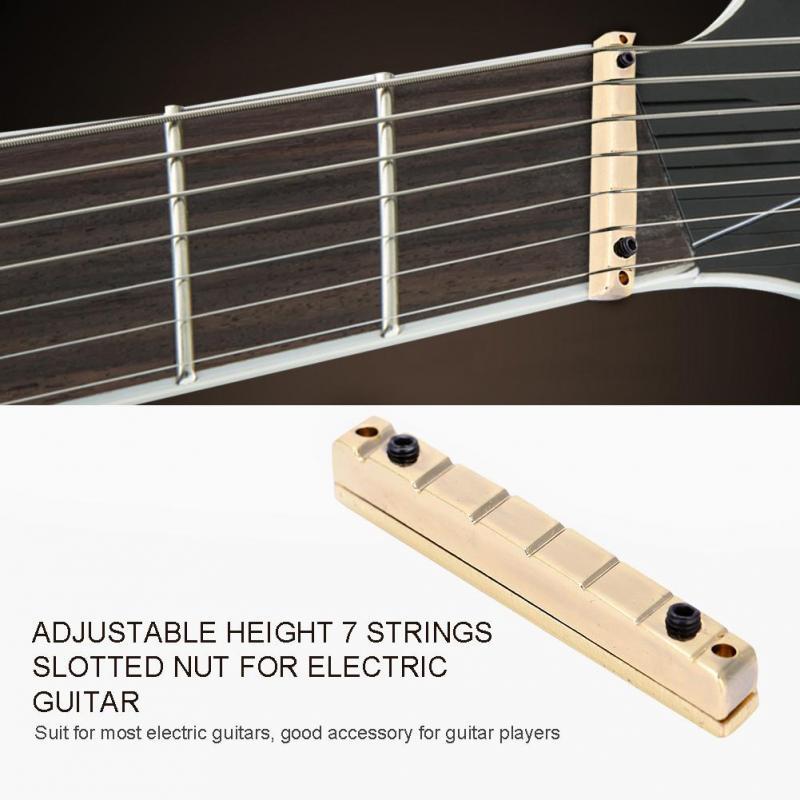 thumbnail image 2 of Fafeims Guitar Bridge Nuts, 7 String Multiscale Golden Guitar 2 of 10