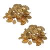 400pcs Craft Leaves Golden Artificial Non Woven Fabric Flower Vines for Wedding Party Decoration