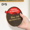 Rotatable Wooden Office Door Sign Meeting In Progress Office Door Busy Sign Welcome Please Knock Meeting Room Door Plaque Decoration