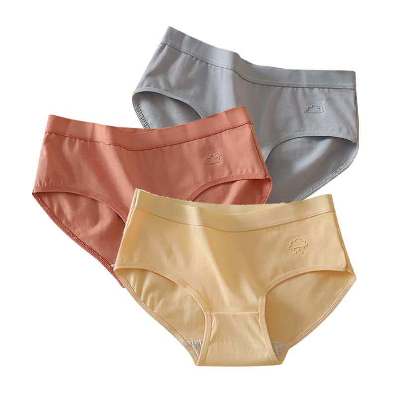 3Pcs/Set Cotton Sports Underwear Women Sexy Seamless Panties Low-Waist Solid Briefs Female High Stretch Breathable Soft Lingerie