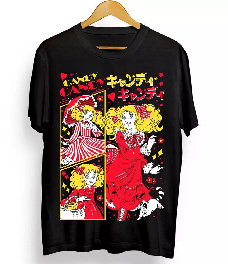 Candy Candy Tshirt Shojo Riyoko Ikedarose Kawaii TShirt Black S