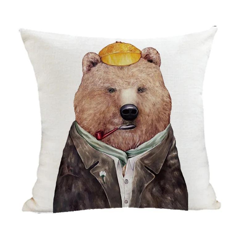 Kreatywna urocza poszewka na poduszkę z poliestru we wzór w zwierzęcy nadruk do dekoracji sofy w salonie domowym poduszka poszewka