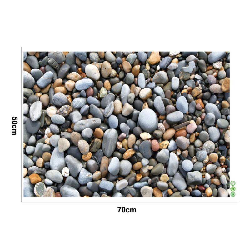 1 buc Autocolant de podea impermeabil cu aspect de piatră de râu, detașabil, mural modern, decal pentru sufragerie, baie, casă